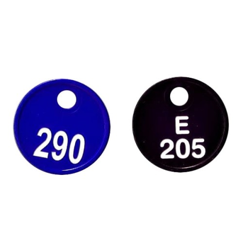 Żeton okrągły z grawerowanymi cyframi numerki do szatni (50 szt.) 